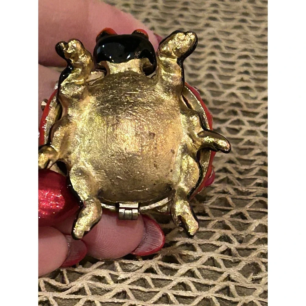 Ladybug Red Trinket Jewelry‎ Box Ring Holder Magnetic Closure